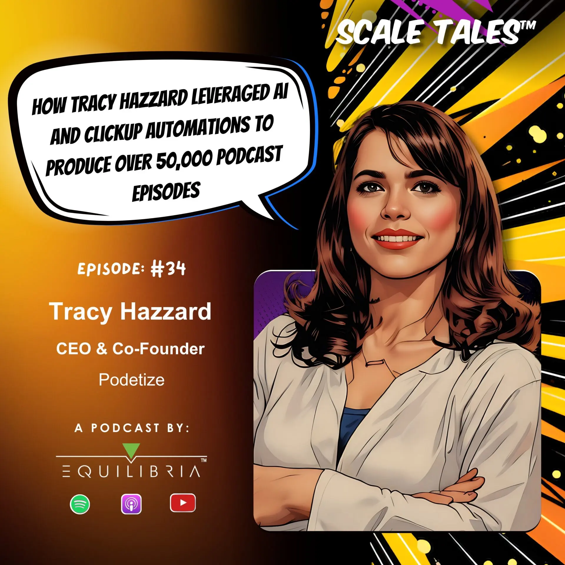 Ep. 34: How Tracy Hazzard Leveraged AI and ClickUp Automations to Produce Over 50,000 Podcast Episodes.